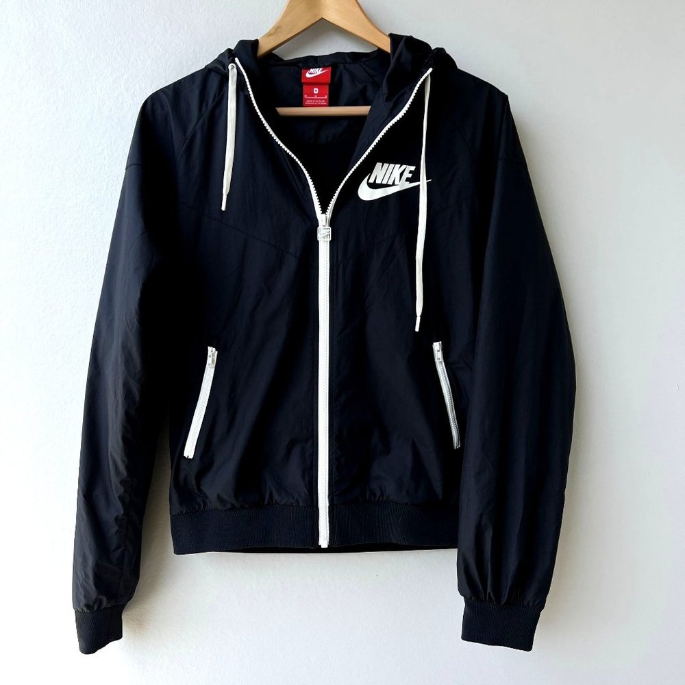 Nike Black Full Zip Windbreaker Jacket Sports Activewear Original Size Medium